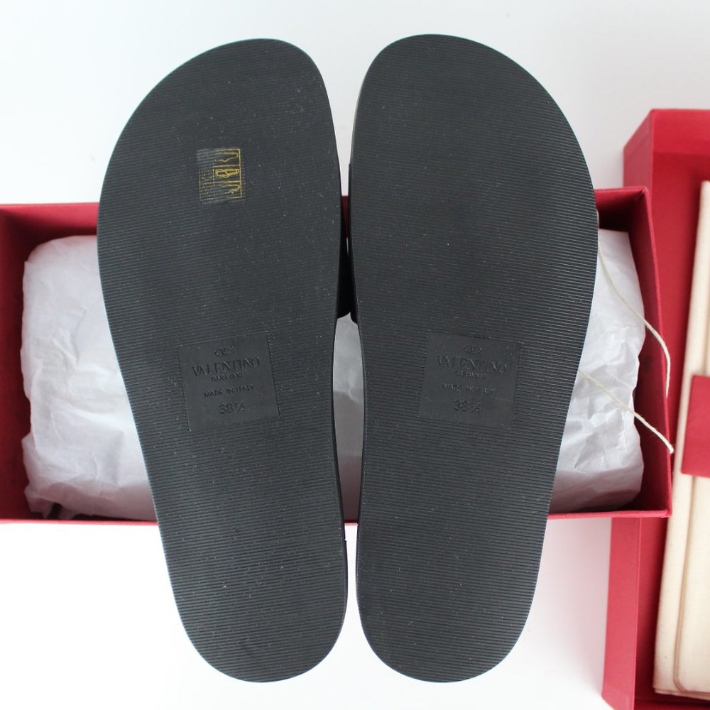 NEW VALENTINO GARAVANI Chain Slide Sandal, Black, EU 38.5 - Picture 13 of 16